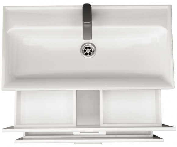 Тумба с раковиной Marka One Elena 80П У96878 подвесная Белый глянец