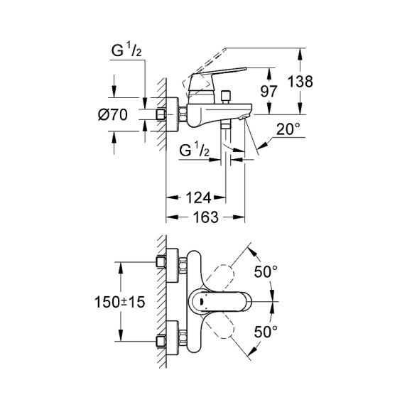 Смеситель для ванны Grohe Eurosmart Cosmopolitan 32831000 Хром Смеситель для ванны Grohe Eurosmart Cosmopolitan 32831000 Хром