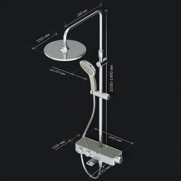 Душевая система AM.PM Inspire 2.0 F0750A500 с термостатом Хром Душевая система AM.PM Inspire 2.0 F0750A500 с термостатом Хром