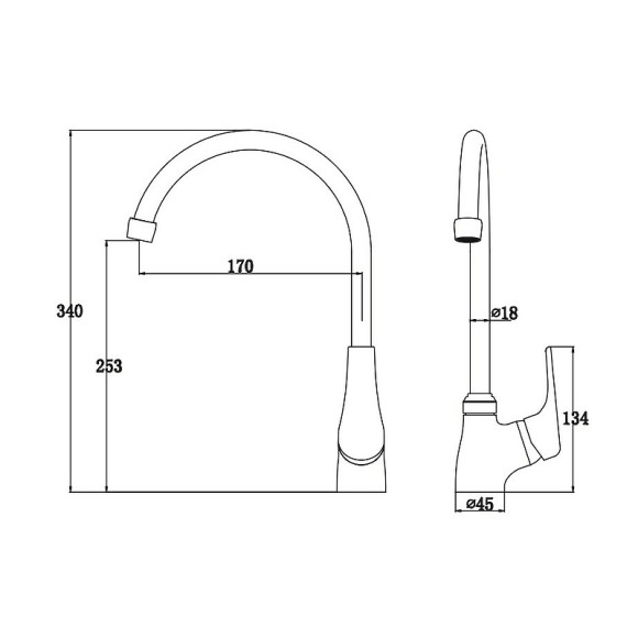 Смеситель для кухни Kaiser Eco 00044 Хром Смеситель для кухни Kaiser Eco 00044 Хром