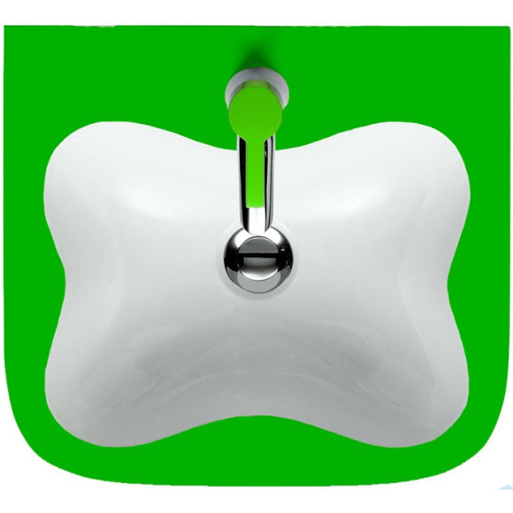 Раковина Laufen Flora Kids 45 8.1503.1.072.104.1 Белая Зеленая