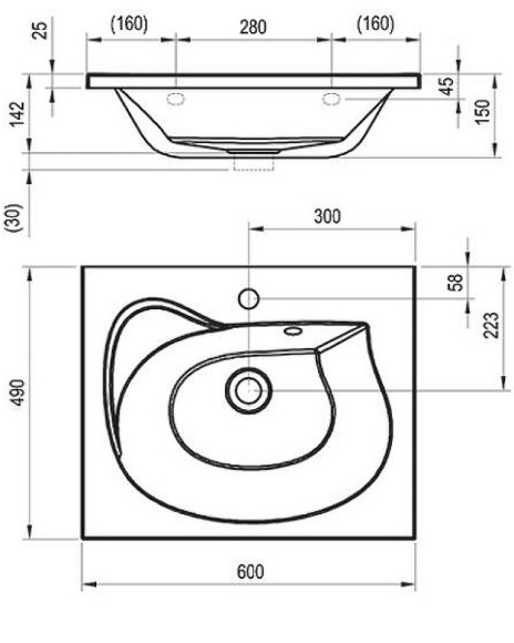 Раковина Ravak Rosa II 60 XJ201160000 Белая Раковина Ravak Rosa II 60 XJ201160000 Белая