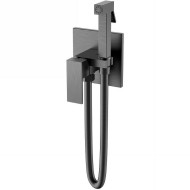 Гигиенический душ со смесителем Boheme Qubic 477-GM Оружейная сталь матовая Гигиенический душ со смесителем Boheme Qubic 477-GM Оружейная сталь матовая