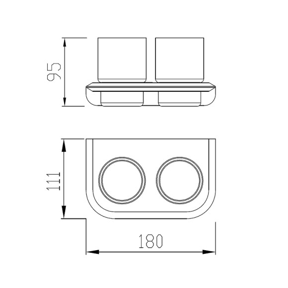 Стакан для зубных щеток Abber Nord AA1557 двойной Хром Стакан для зубных щеток Abber Nord AA1557 двойной Хром