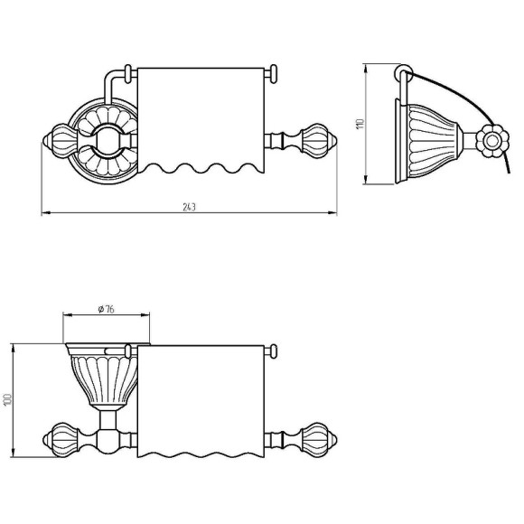 Держатель туалетной бумаги Migliore Olivia 26176 с крышкой Золото