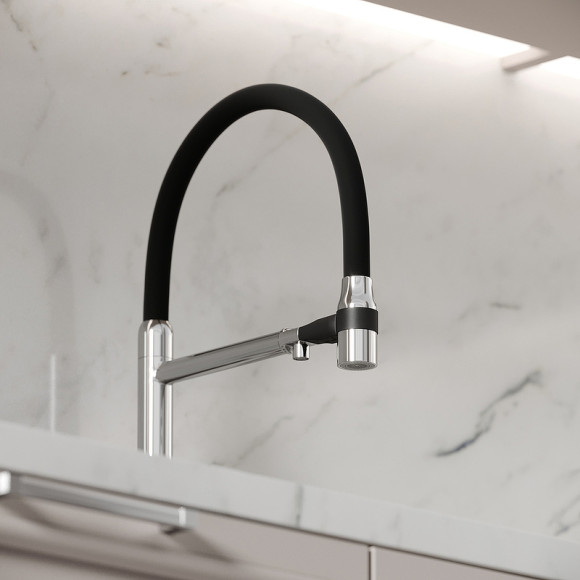 Смеситель для кухни Sancos Garda SC4009CH Хром Черный