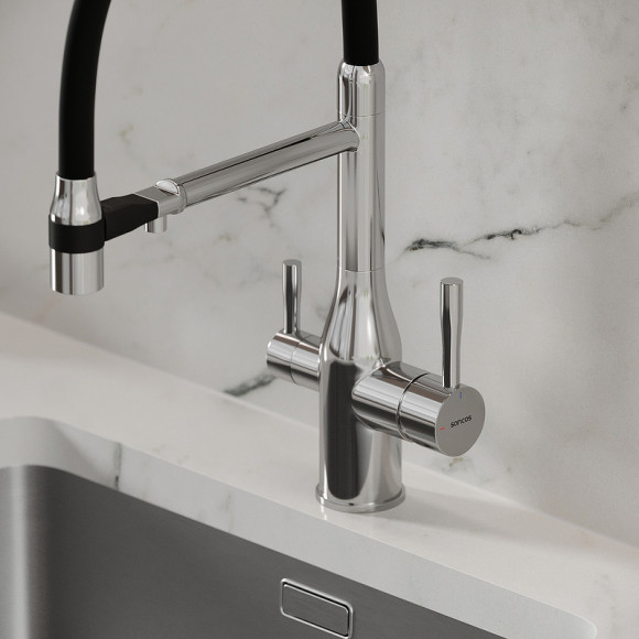 Смеситель для кухни Sancos Garda SC4009CH Хром Черный