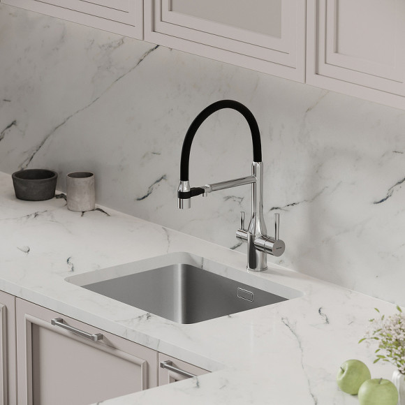 Смеситель для кухни Sancos Garda SC4009CH Хром Черный