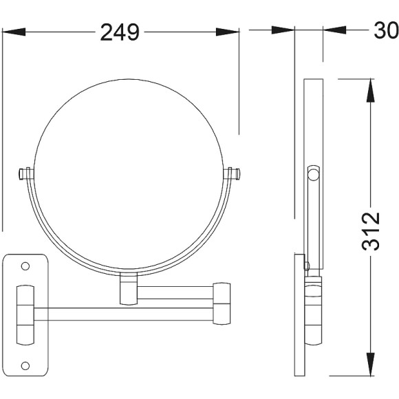 Косметическое зеркало Timo Saona 13076/00 Хром Косметическое зеркало Timo Saona 13076/00 Хром