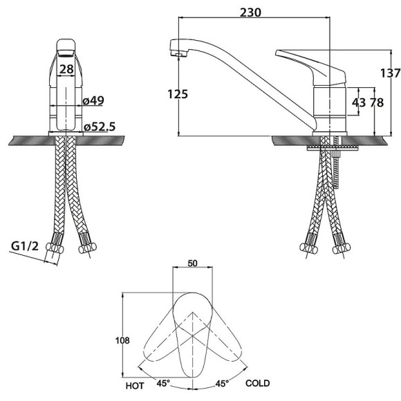 Смеситель для кухни Kaiser County 66233 Хром