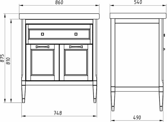 Тумба под раковину ASB-Woodline Гранда 85 11487 Grigio Тумба под раковину ASB-Woodline Гранда 85 11487 Grigio