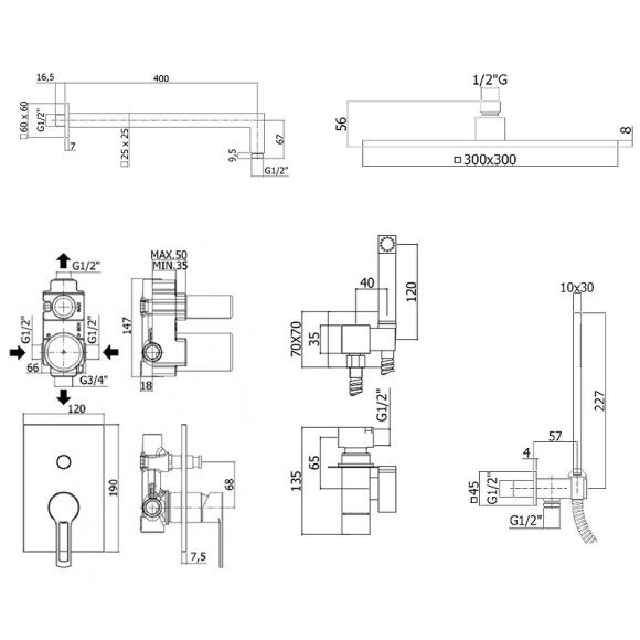 Душевая система Paffoni Ringo KITZRIN015CR/MKING с гигиеническим душем Хром