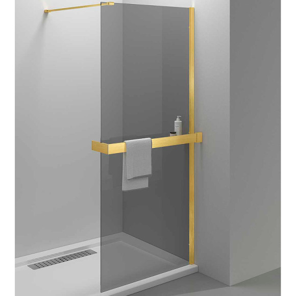 Душевая перегородка Vincea Walk-In HR 80 L VSW-4HR800CGG профиль Брашированное золото стекло тонированное
