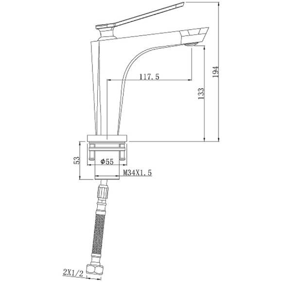 Смеситель для раковины Comforty FC088A-CMT 00004149945 Черный Смеситель для раковины Comforty FC088A-CMT 00004149945 Черный