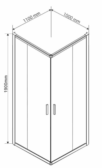 Душевой уголок Vincea Garda 110х100 VSS-1G1011CH профиль Хром стекло шиншилла