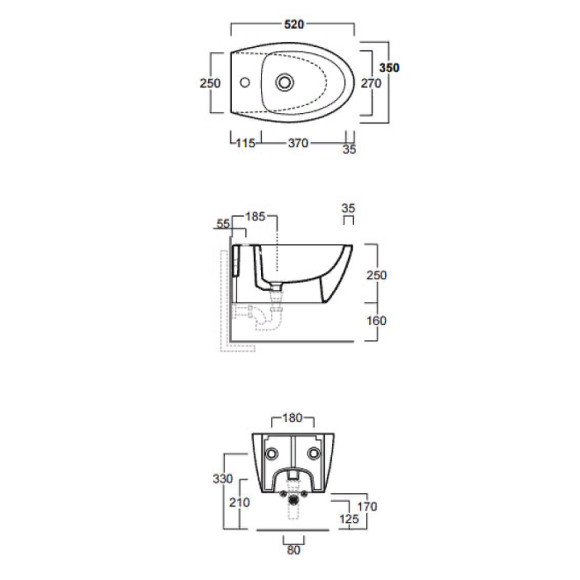 Биде Simas LFT Spazio LFT19 bi*1 подвесное Белое
