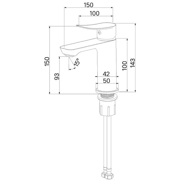 Смеситель для раковины Milardo Demi DEMSB00M01 Хром