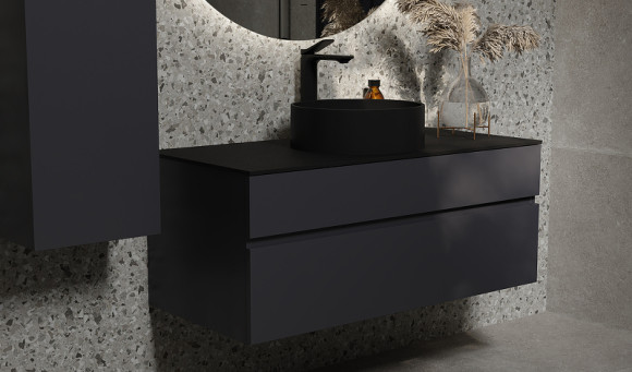 Тумба под раковину Raval Decent 100 Dec.01.100/A/RL подвесная Антрацит