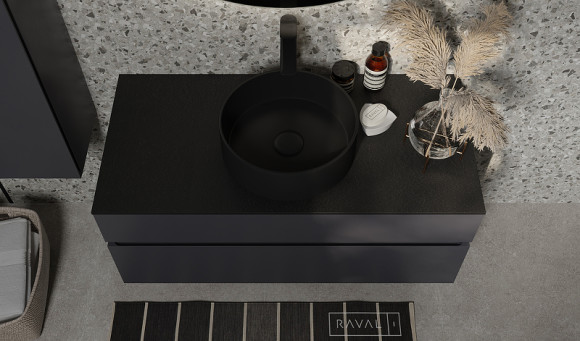 Тумба под раковину Raval Decent 100 Dec.01.100/A/RL подвесная Антрацит