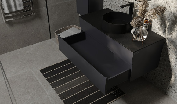 Тумба под раковину Raval Decent 100 Dec.01.100/A/RL подвесная Антрацит