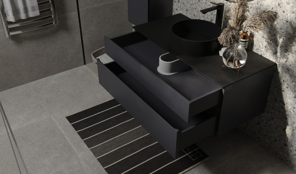 Тумба под раковину Raval Decent 100 Dec.01.100/A/RL подвесная Антрацит