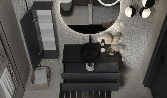 Тумба под раковину Raval Decent 100 Dec.01.100/A/RL подвесная Антрацит