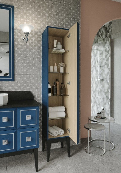 Шкаф пенал Caprigo Metropol 35 13750.30R-061.CRM.00.20/020.05 Синий матовый