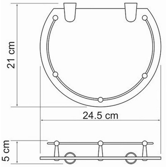 Стеклянная полка WasserKRAFT K-566 Хром Стеклянная полка WasserKRAFT K-566 Хром