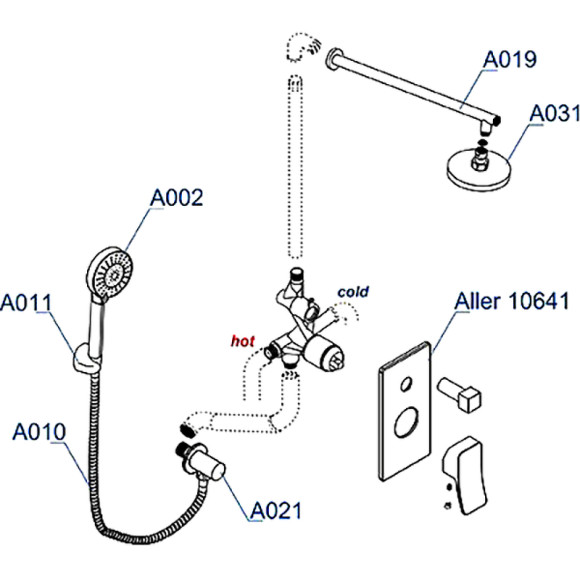 Душевая система WasserKRAFT Aller A14131 Хром