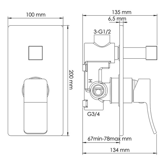 Душевая система WasserKRAFT Exter A16040 Светлая бронза