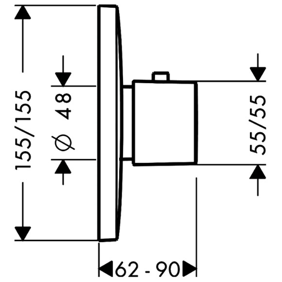 Смеситель для душа Hansgrohe PuraVida Highflow 15772000 с термостатом Хром Смеситель для душа Hansgrohe PuraVida Highflow 15772000 с термостатом Хром
