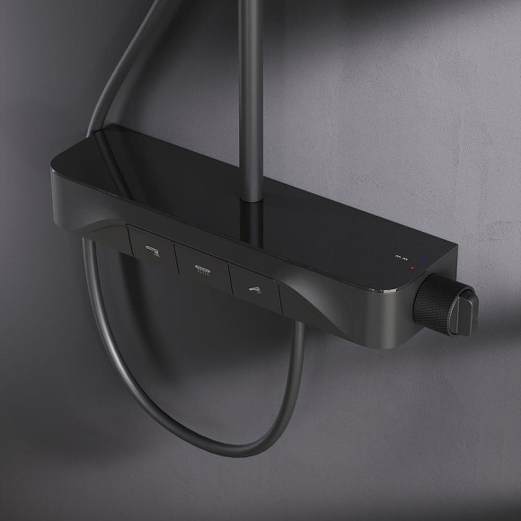 Душевая система AM.PM Func F078F322 с термостатом Черная матовая