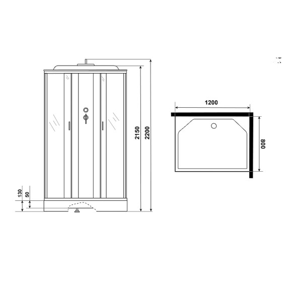 Душевая кабина Niagara Classic 120х80 NG-43285-14QG с гидромассажем