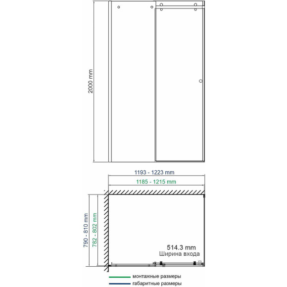 Душевой уголок WasserKRAFT Vils 120x80 56R06 профиль Хром стекло прозрачное