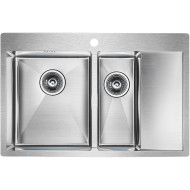 Кухонная мойка Paulmark Kroner 78/2SF PM227851-BSL Брашированная сталь