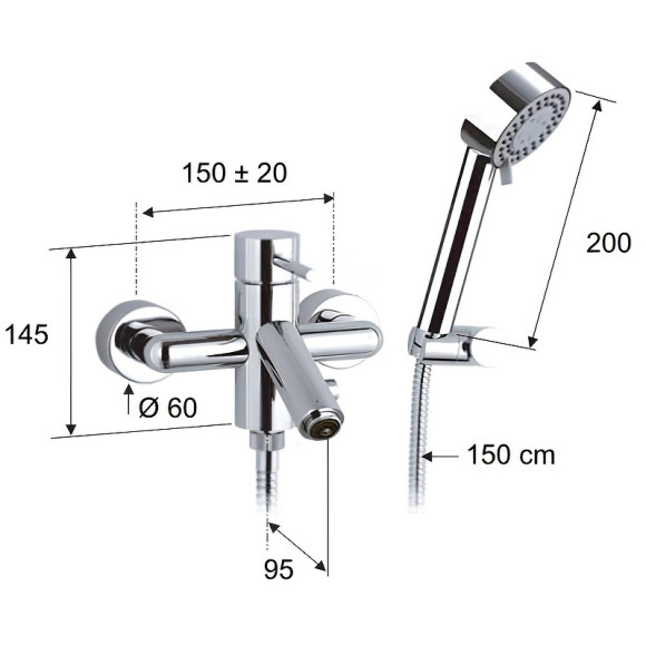 Смеситель для ванны Remer Minimal NR022 Хром Смеситель для ванны Remer Minimal NR022 Хром