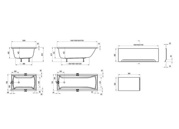 Акриловая ванна Ravak Classic 170x70 C541000000 без гидромассажа Акриловая ванна Ravak Classic 170x70 C541000000 без гидромассажа