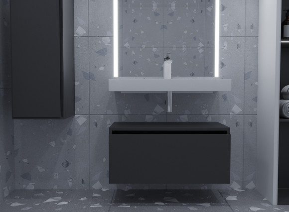 Тумба Boheme Armadi Art Vallessi UNO-S 60 897-060-A glossy подвесная Антрацит глянец