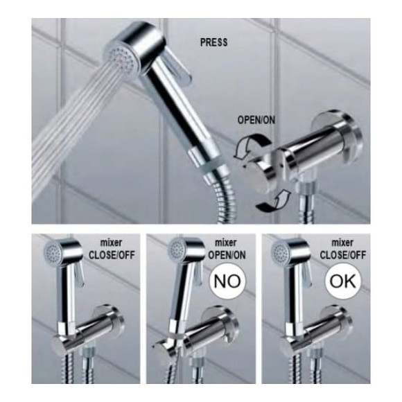 Гигиенический душ со смесителем Bossini Nikita E37008B.030 Хром Гигиенический душ со смесителем Bossini Nikita E37008B.030 Хром