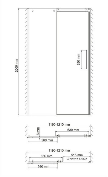 Душевая дверь WasserKRAFT Alme 120 15R05 профиль Хром стекло прозрачное Душевая дверь WasserKRAFT Alme 120 15R05 профиль Хром стекло прозрачное