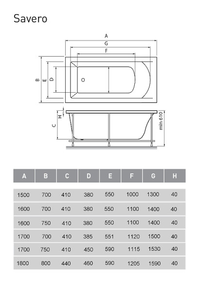 Акриловая ванна Vayer Savero 170x75 Гл000009148 без гидромассажа Акриловая ванна Vayer Savero 170x75 Гл000009148 без гидромассажа