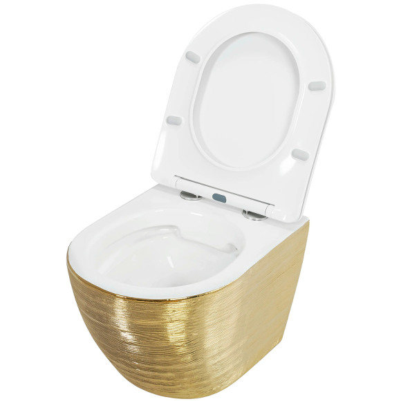Унитаз Grossman GR-4455GWS (GR-4455GWLS) подвесной Золото Белый с сиденьем Микролифт