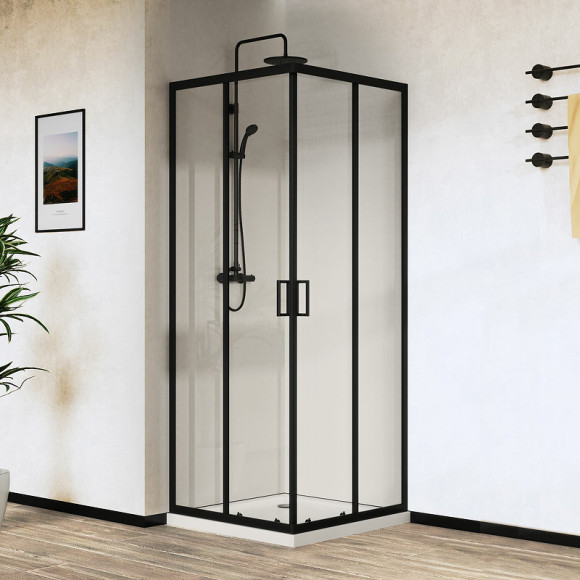 Душевой уголок Vincea City 100х80 VSS-5CT8010CLB профиль Черный стекло прозрачное