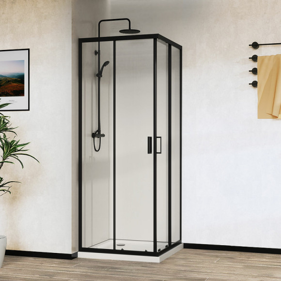 Душевой уголок Vincea City 100х80 VSS-5CT8010CLB профиль Черный стекло прозрачное