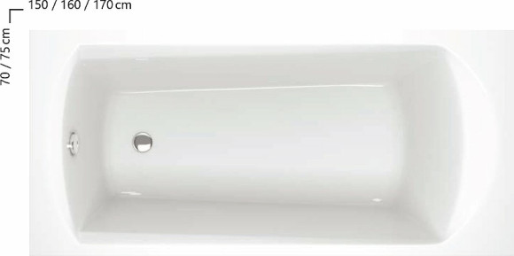 Акриловая ванна Ravak Domino 150x70 C641000000 без гидромассажа Акриловая ванна Ravak Domino 150x70 C641000000 без гидромассажа