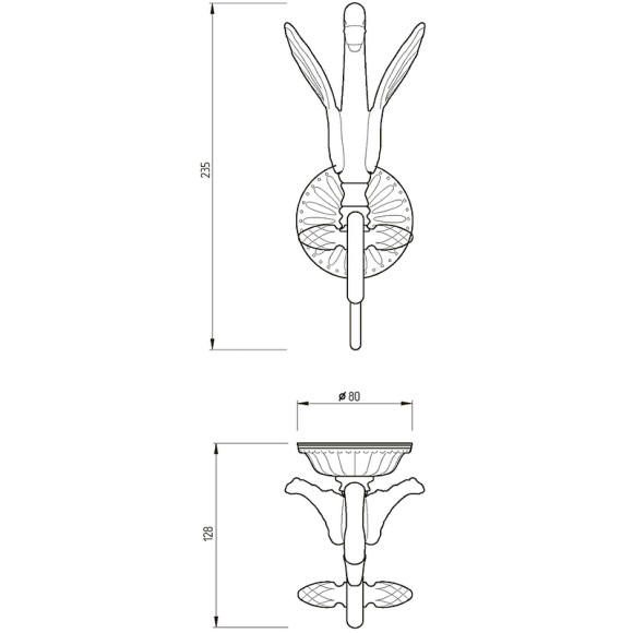 Двойной крючок Migliore Luxor 26123 Золото