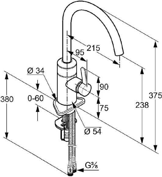 Смеситель для кухни Kludi E-Go 422100575 Хром