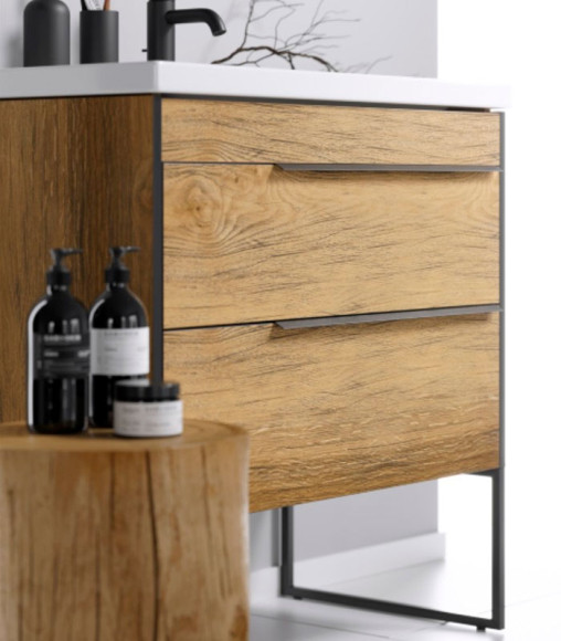 Тумба под раковину Aqwella Fargo 80 FRG0108DB Дуб балтийский