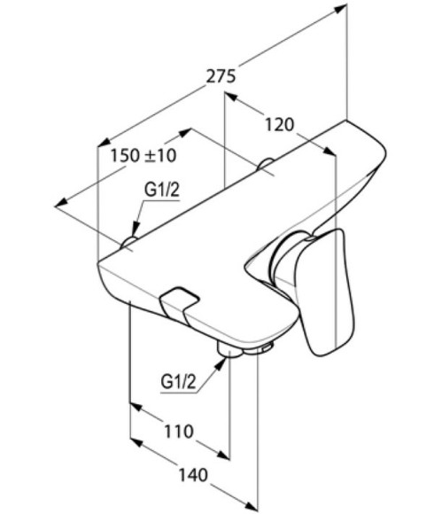 Смеситель для ванны Kludi Ambienta 534450575 Хром