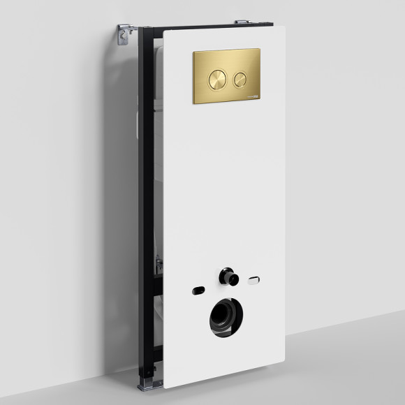 Инсталляция WasserKRAFT Abens 20TLT.010.ME.WH.MG01 для унитаза Белое стекло с клавишей смыва Золото матовое Инсталляция WasserKRAFT Abens 20TLT.010.ME.WH.MG01 для унитаза Белое стекло с клавишей смыва Золото матовое